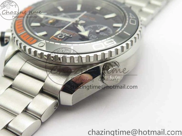 0120 FastDry Planet Ocean Master Chrono SS OM 1:1 Best Edition Black Dial On SS Bracelet A9900 V 8112